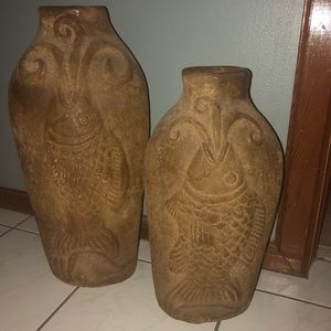 Beautiful ceramic set of 2 pots for indoor/outdoor